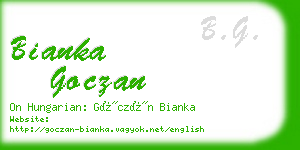 bianka goczan business card